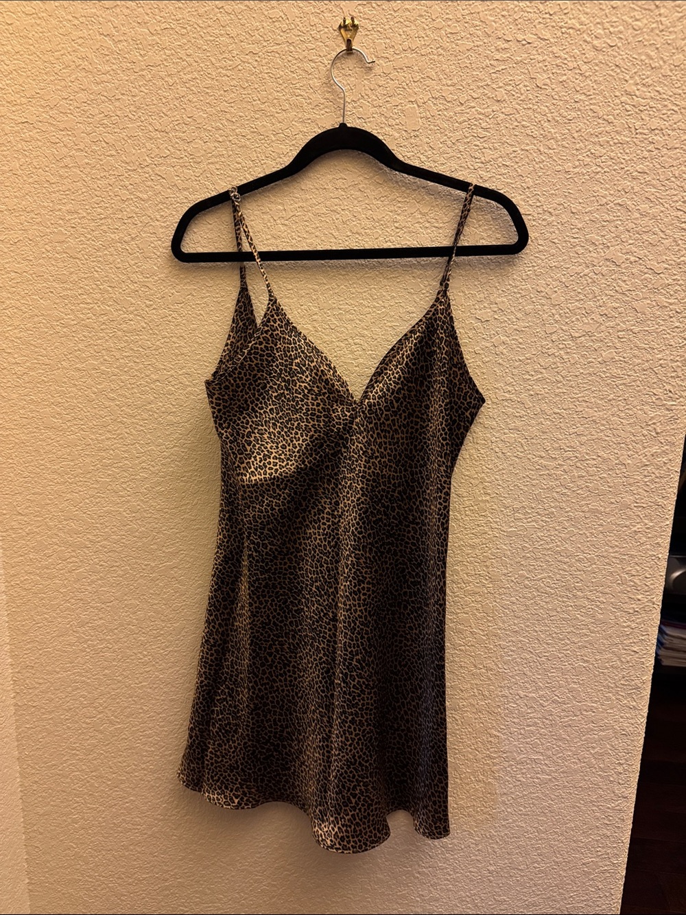 NWOT Leopard Print Slip Dress and robe set  - Brown